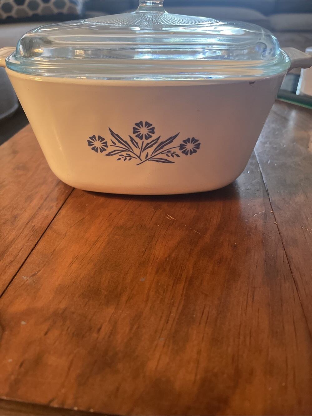 Vtg Corning Ware Blue Cornflower 1 3/4 Quart P-1-B Casserole Dish With Glass Lid